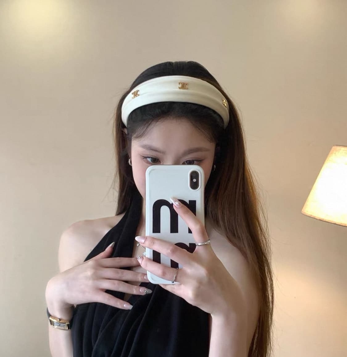 셀린느 실크 헤어밴드 화이트 상품이미지7