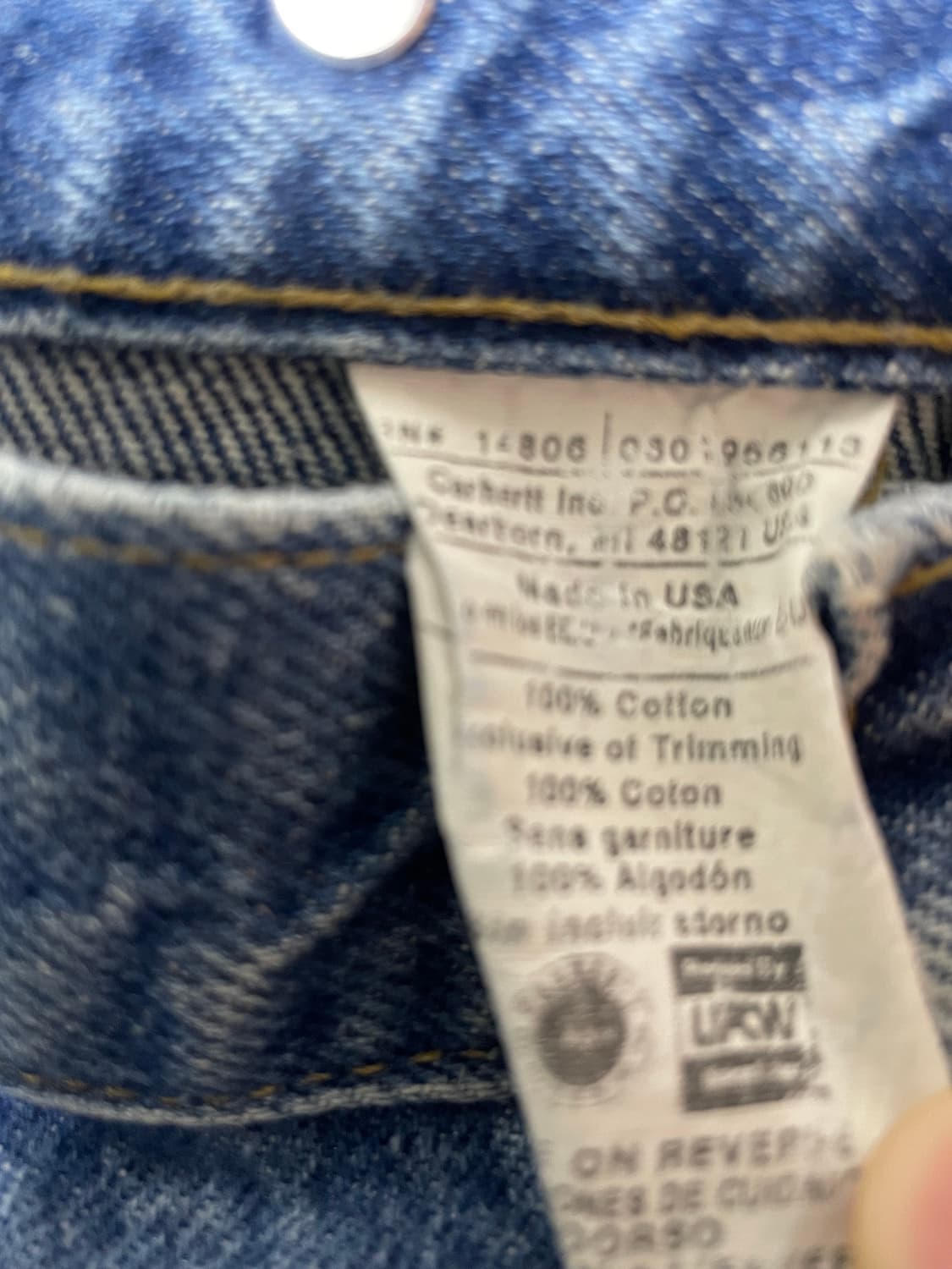 USA 빈티지 칼하트 더블니 팬츠 38x30 데님 상품이미지3
