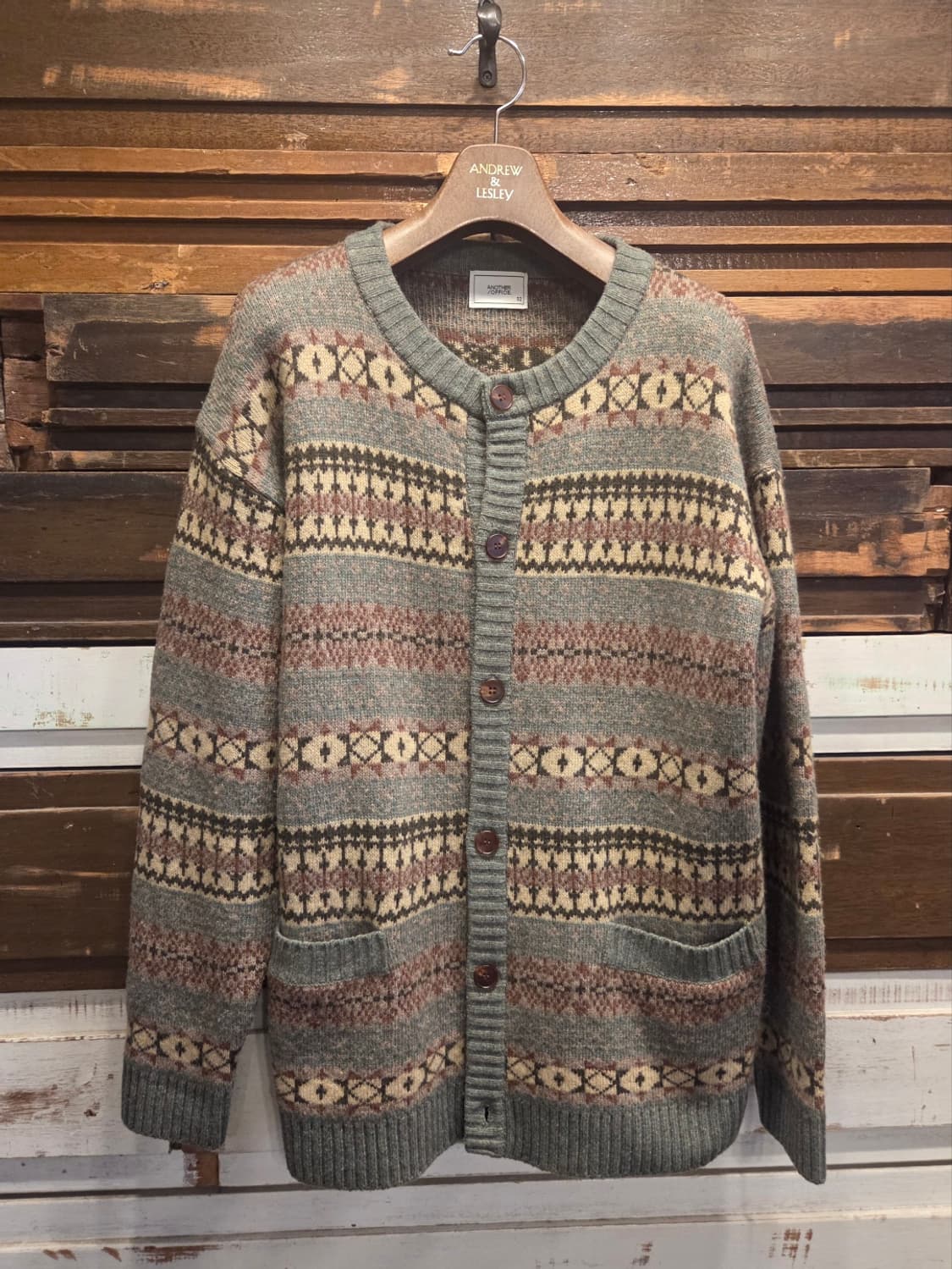 어나더오피스 페어아일니트 가디건 상품이미지1