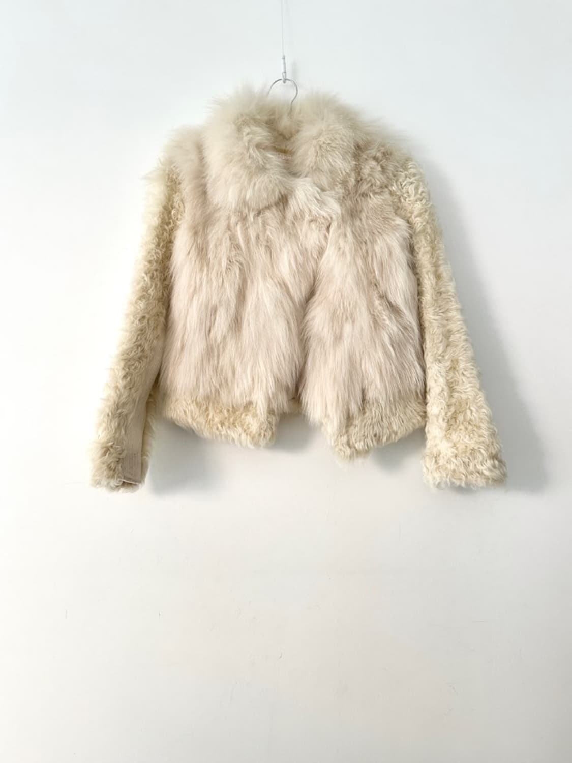 Curly fur strap jacket / ivory 상품이미지1