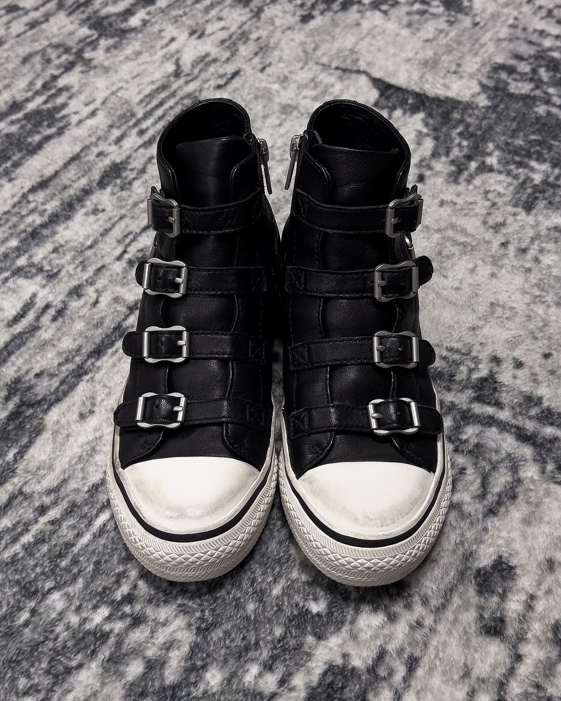 {Ash} Multi-Buckle Zip Leather Sneakers  상품이미지3