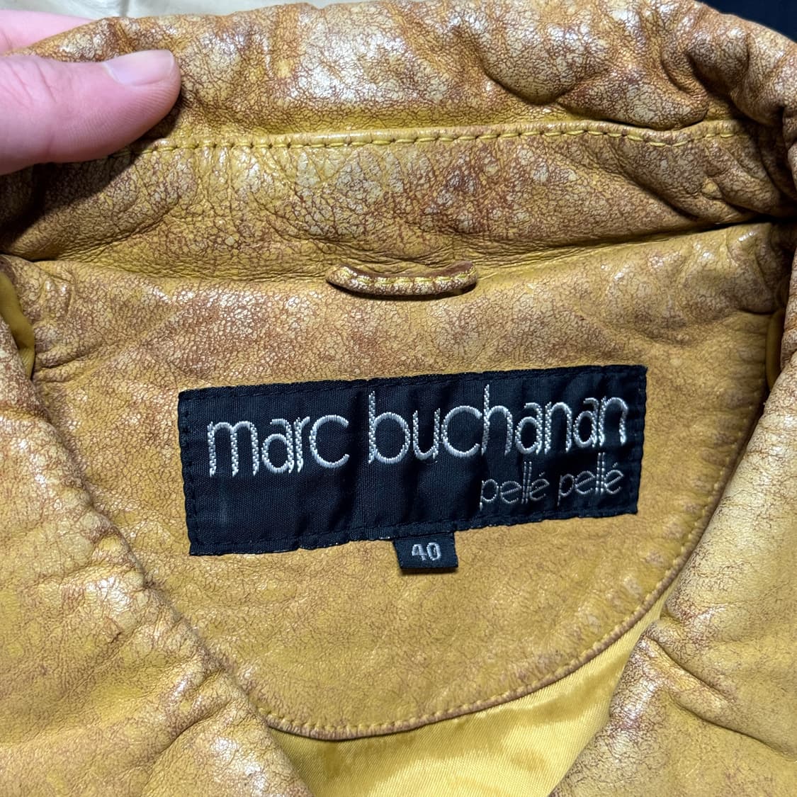 90s pelle pelle 펠레펠레 마크 뷰캐넌 양가죽 바시티 자켓 상품이미지8