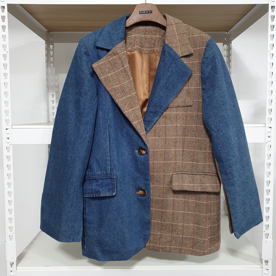 데님 울 패치워크 자켓 상품이미지2