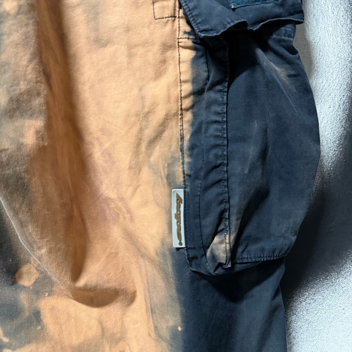 정품 베이프 OG 블리치드 다잉 립스탑 와이드 카고 팬츠 상품이미지5