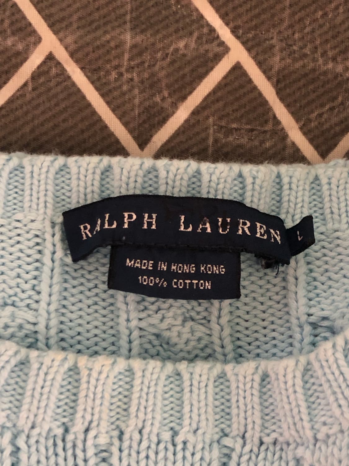 폴로 랄프로렌 케이블 니트 하늘색 L 상품이미지3