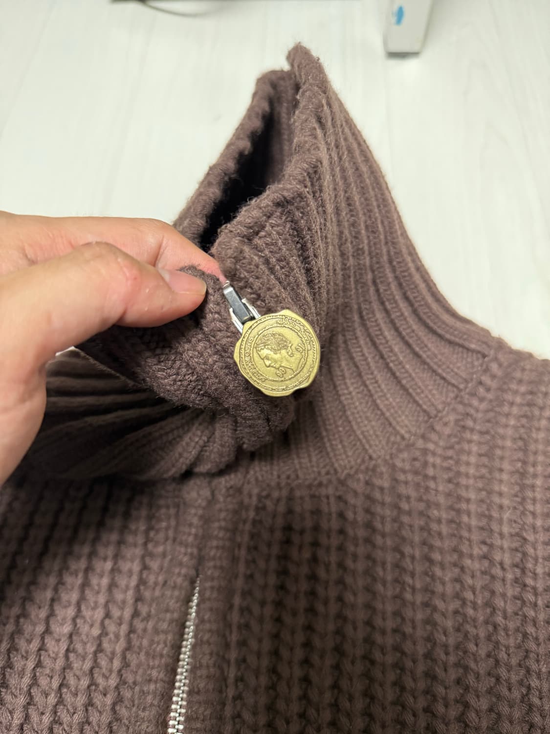 [판매] (L) STU 니트집업 브라운 상품이미지2