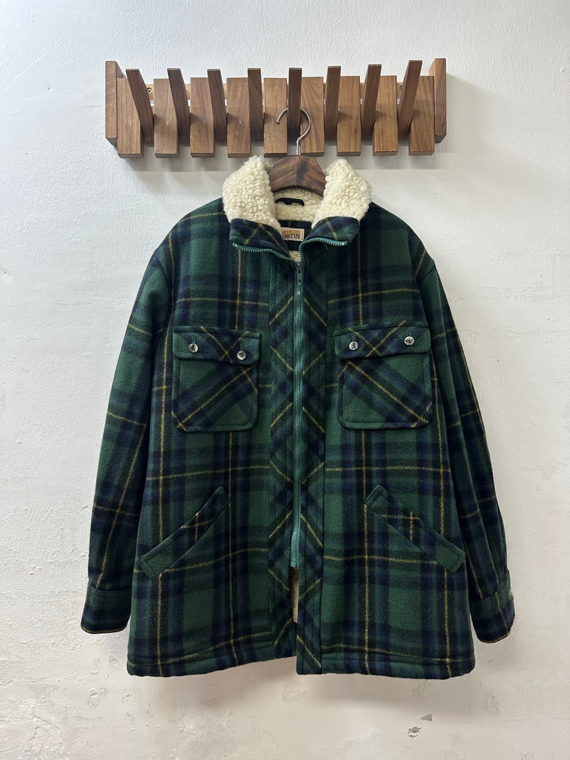 빈티지 Catalina Martin 쉐르파 타탄 체크 코트 자켓 상품이미지1