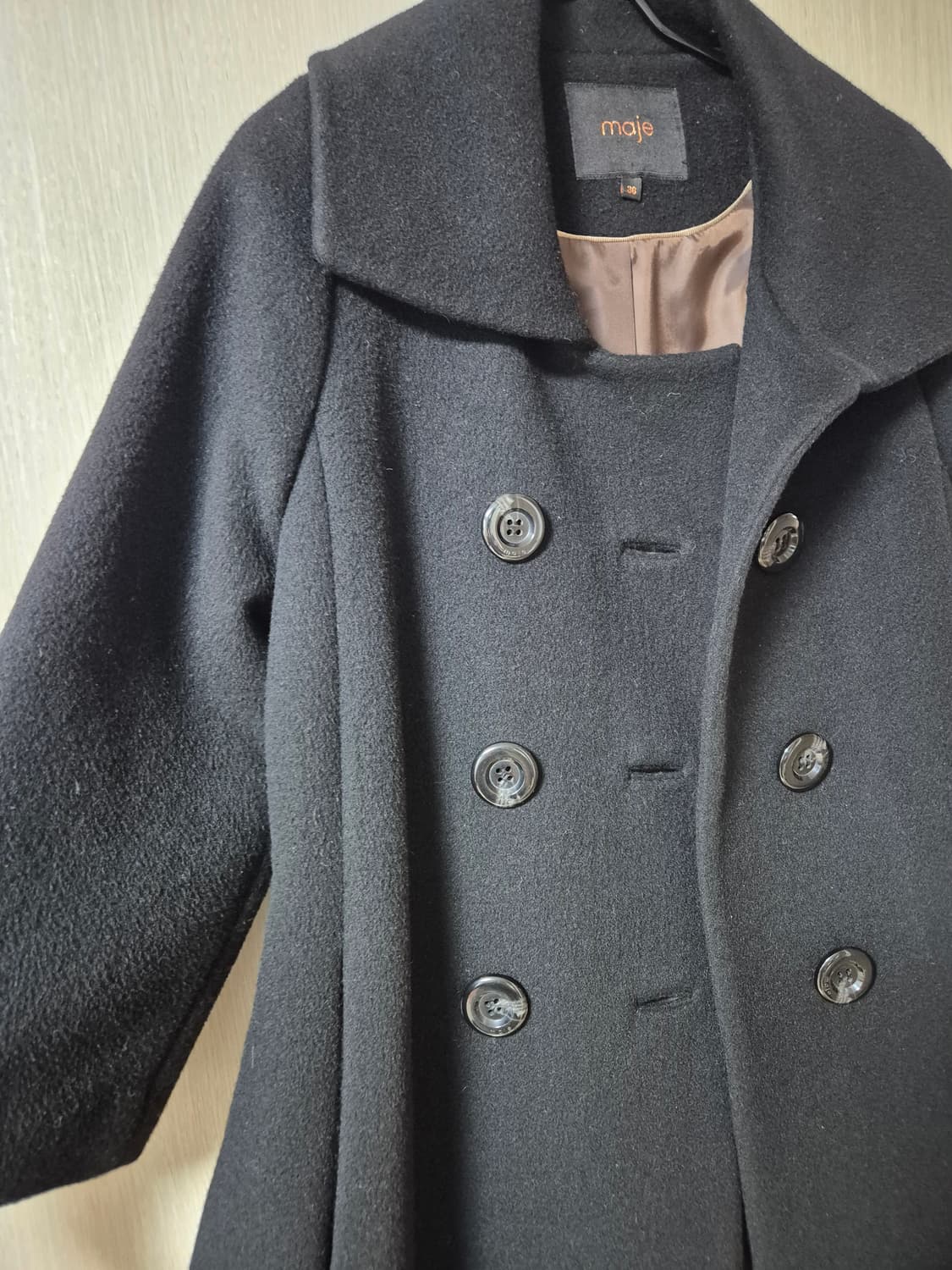 마쥬 maje 여성 울코트 블랙 36 울앙고라 상품이미지4