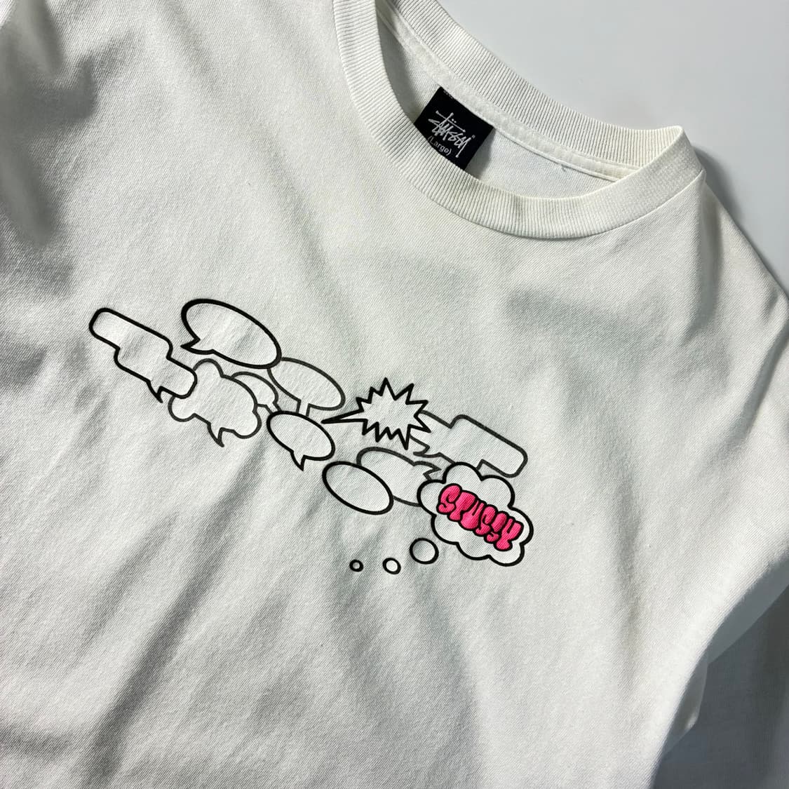 Stussy  스투시 00,s 스피치 버블 화이트 반팔 티셔츠  상품이미지3