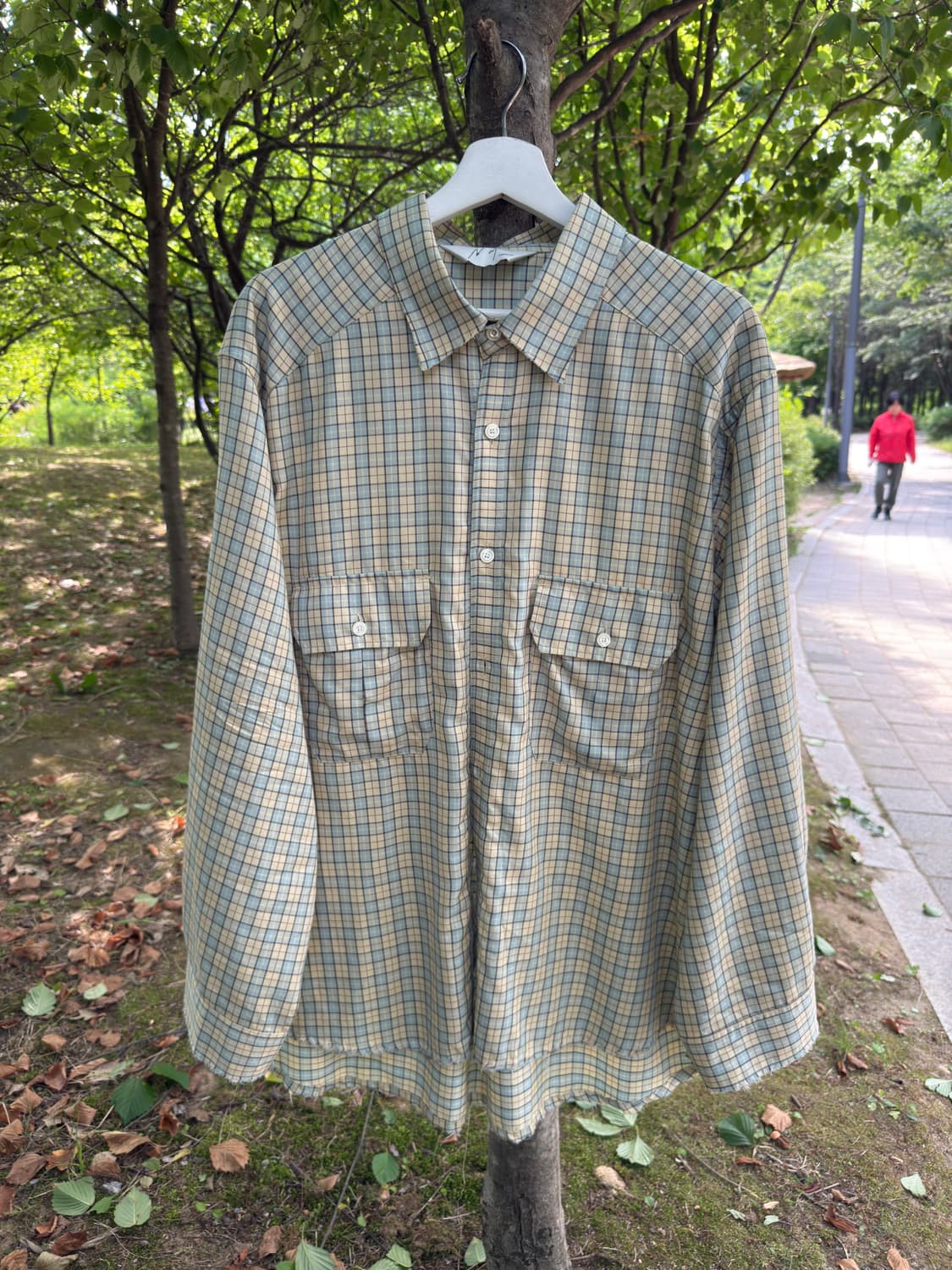 안셀름 nel check shirts 1사이즈 크림컬러 상품이미지1