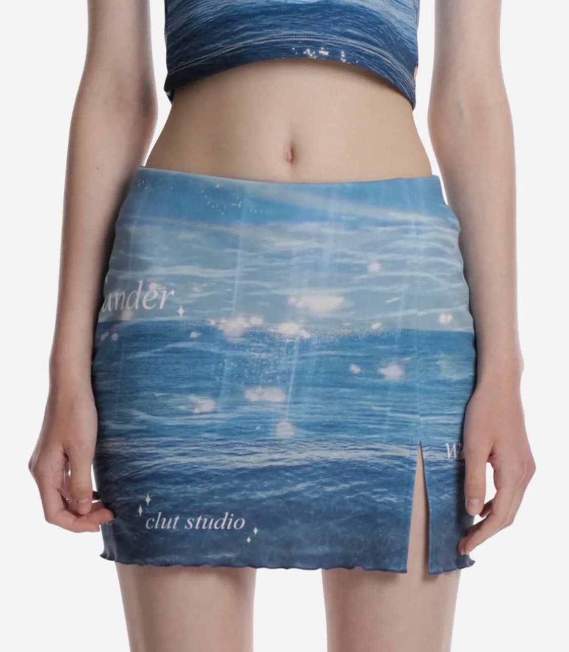 클럿스튜디오 언더 웨이브 트임 스커트 바다 물결 윤슬 여름 상품이미지6