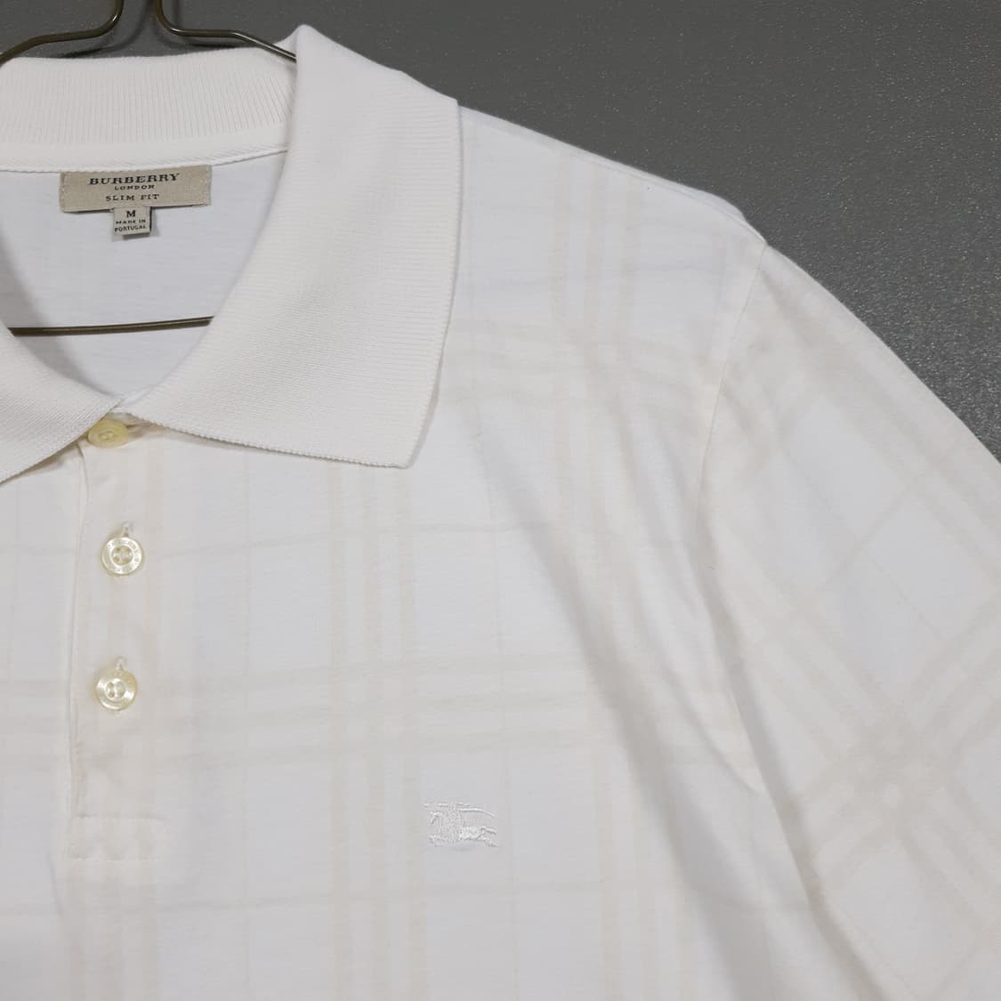 M) 버버리 크레스트 기사 로고 노바체크 반팔 카라티 폴로 피케 셔츠 상품이미지2