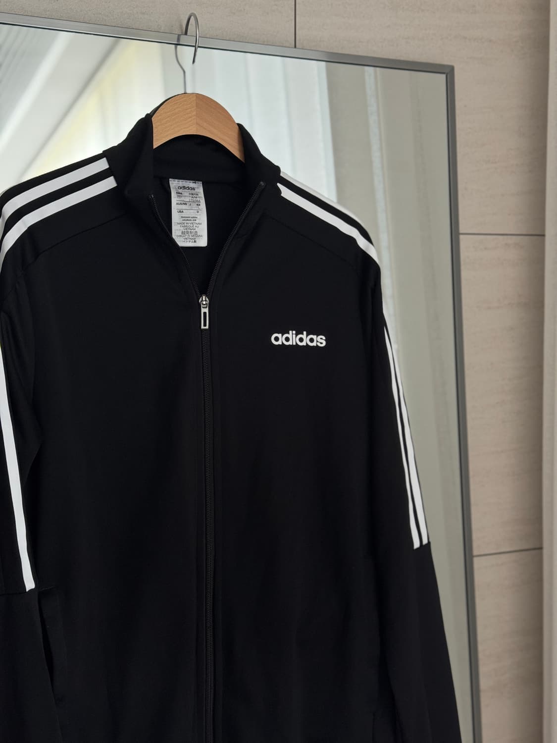 아디다스 adidas 블랙 저지 트랙탑 집업 (L) 상품이미지3
