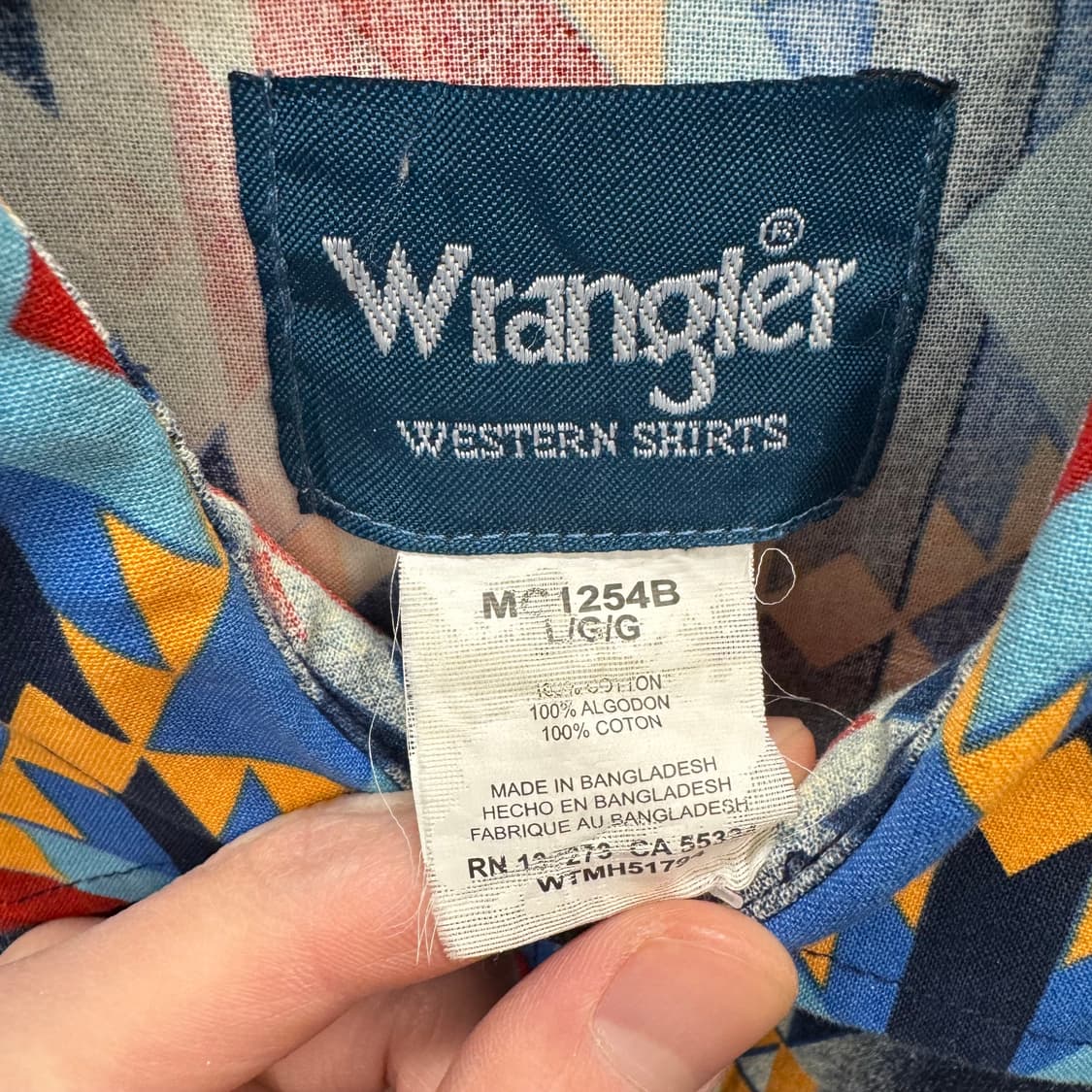 랭글러 네이티브 아메리칸 패턴 웨스턴 셔츠 레드 블루 배색 상품이미지5