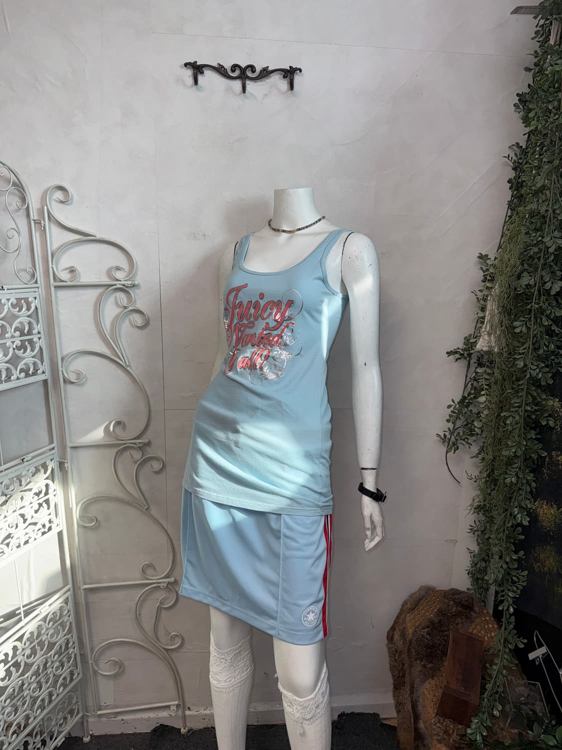 Juicy Couture pink blue lettering 슬리브리스 상품이미지3