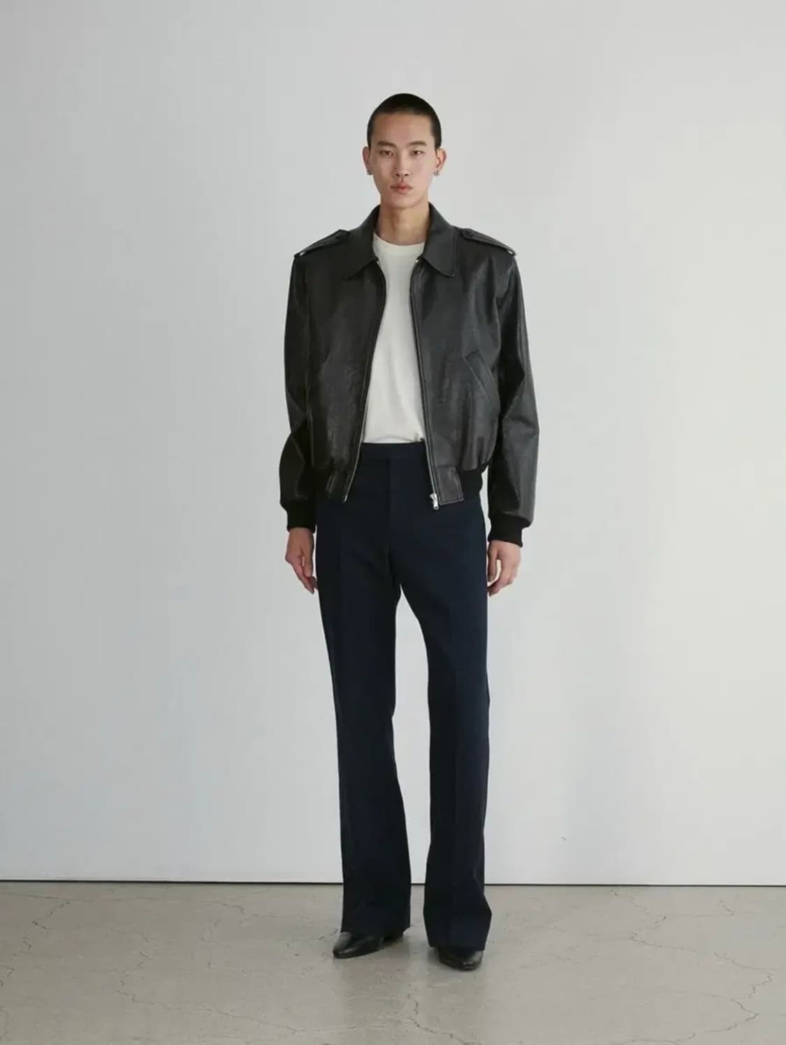 [M] 렉토 벤 에폴렛 고트 레더 가죽 점퍼 자켓 상품이미지2