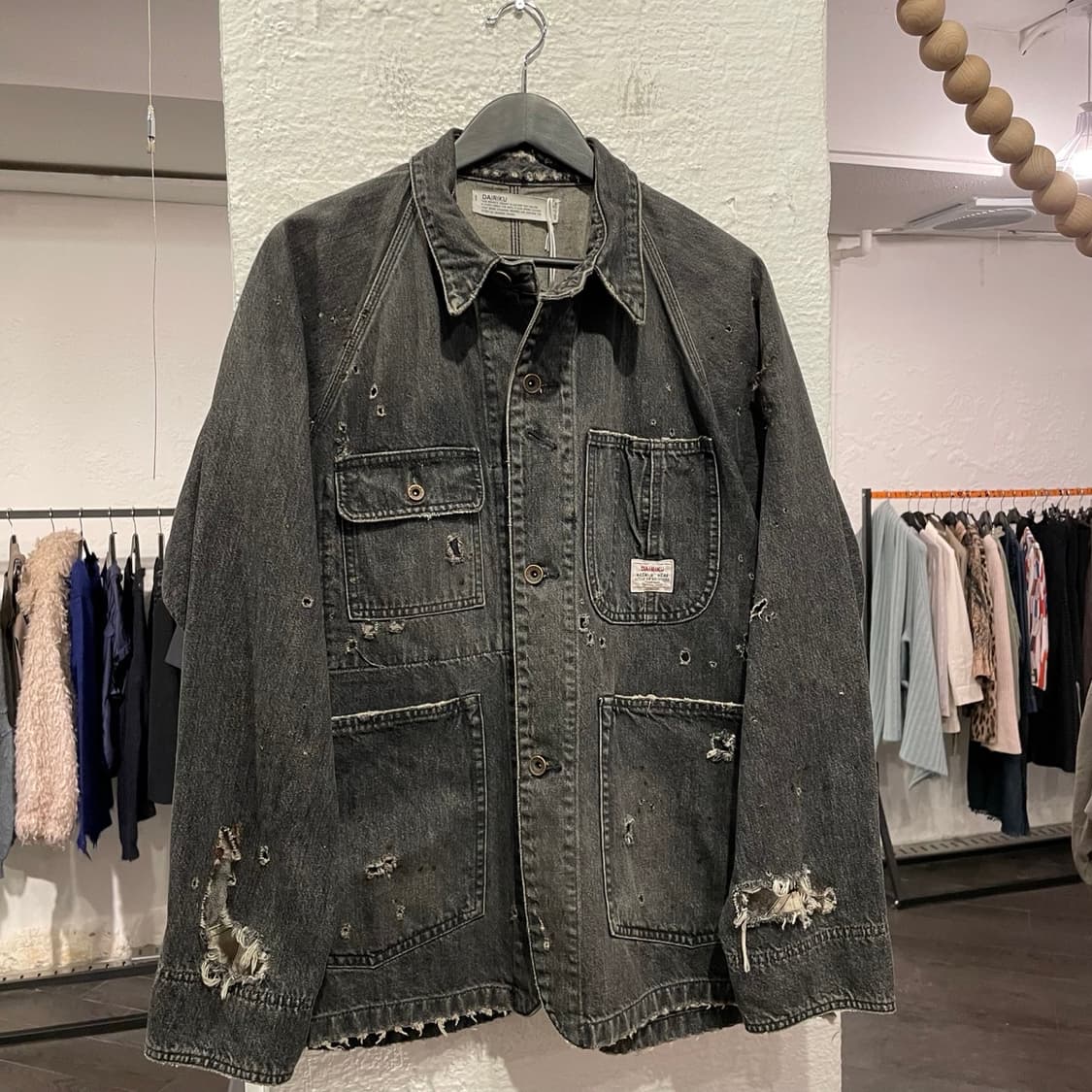 다이리쿠 디스트레스드 커버올 자켓 상품이미지1