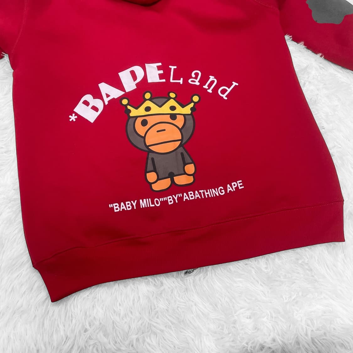 베이비마일로 Aape 키티x사루 풀 후드집업 레드 상품이미지4