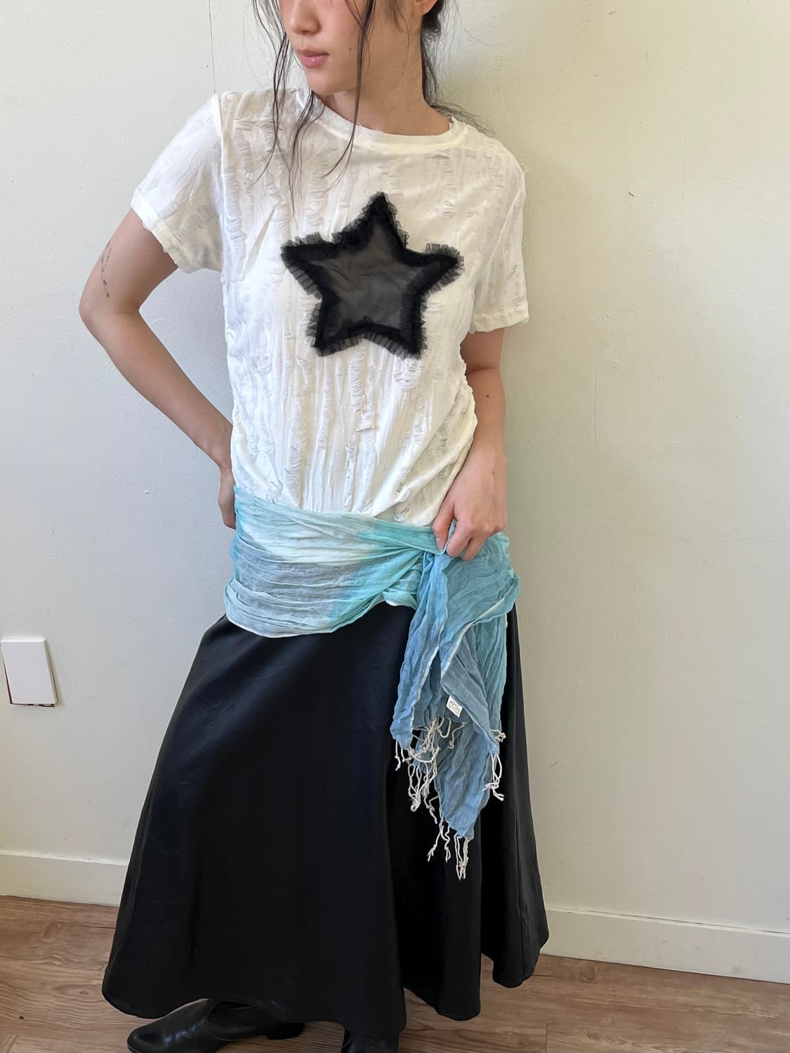 Japan vtg 스타 드로스트링 탑 상품이미지7