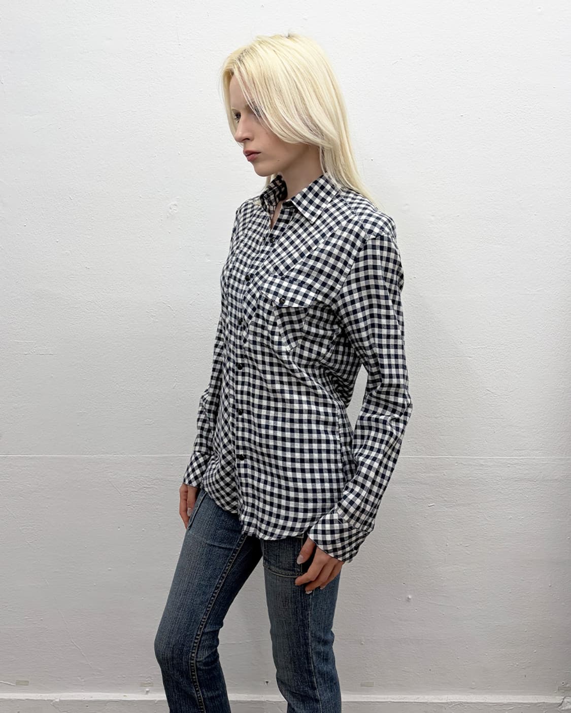 닐바렛 패널 체크 셔츠 상품이미지3