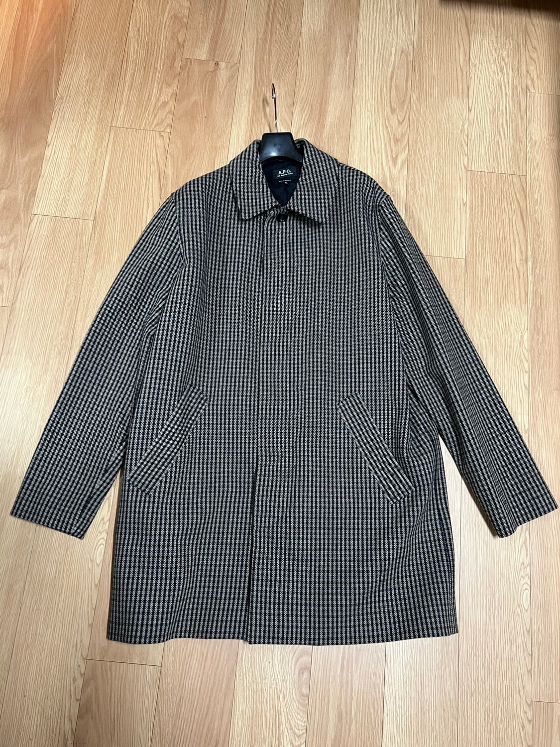 아페쎄  체크 울코트 상품이미지1