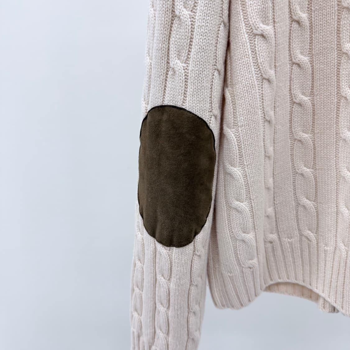 [S+급/XL] 셀린느 트리오페 캐시미어 케이블 니트 가디건 아이보리 상품이미지7