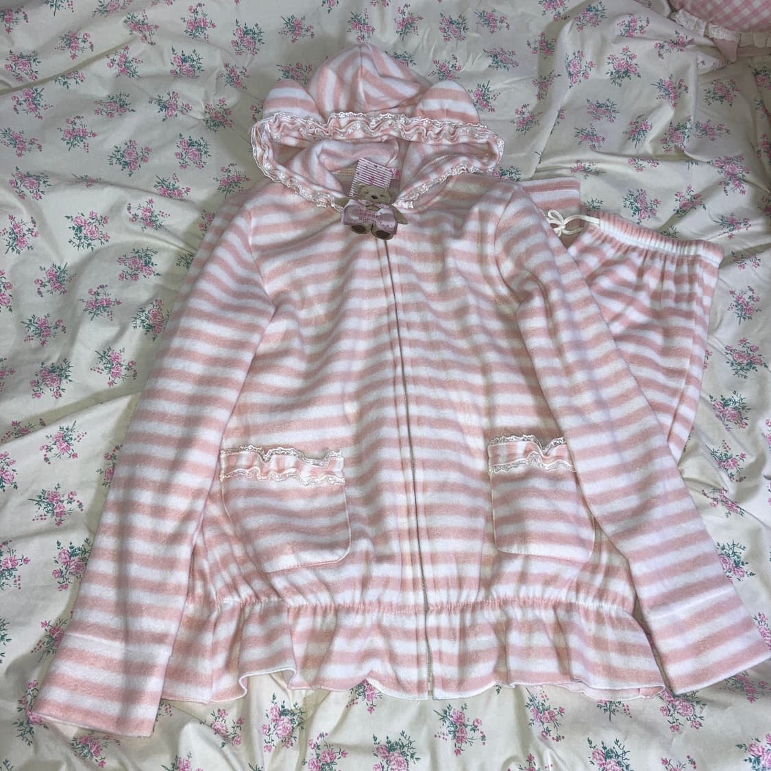 슈가돌 네코미미 홈웨어 세트 핑크 핀터레스트 갸루 리즈리사 상품이미지1