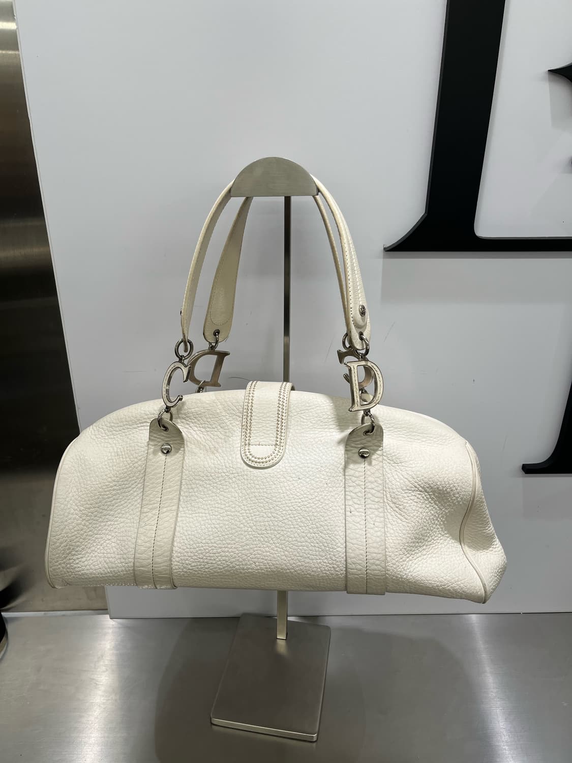 빈티지 디올 볼링백 화이트백 상품이미지5