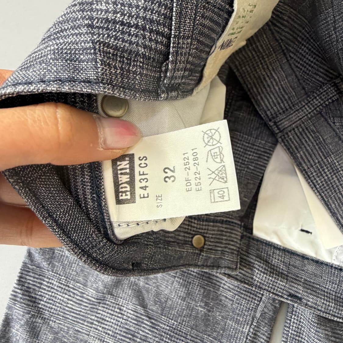 (32) 에드윈 체크 패턴 웜 팬츠 상품이미지4