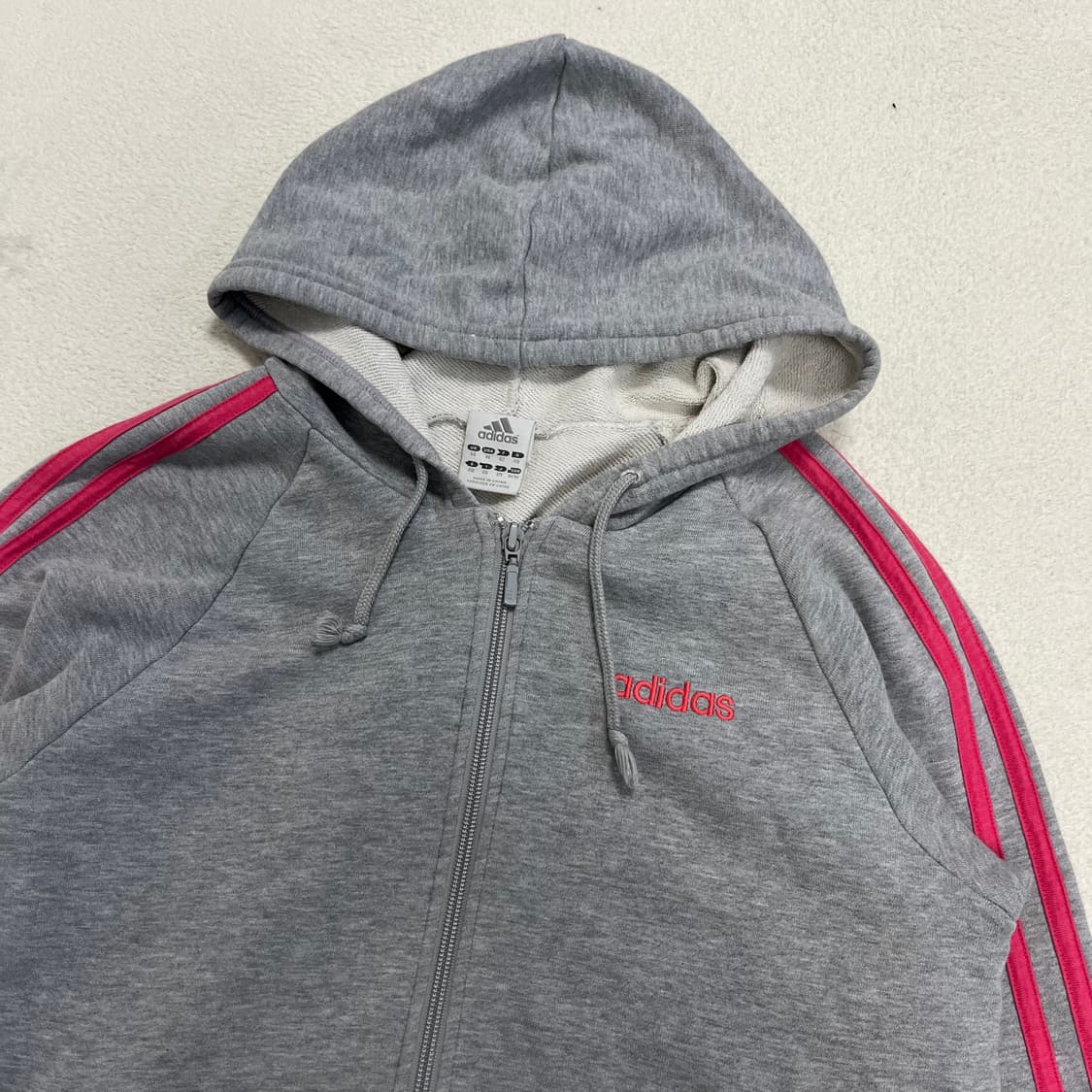 Adidas gray pink hood zip-up 상품이미지5