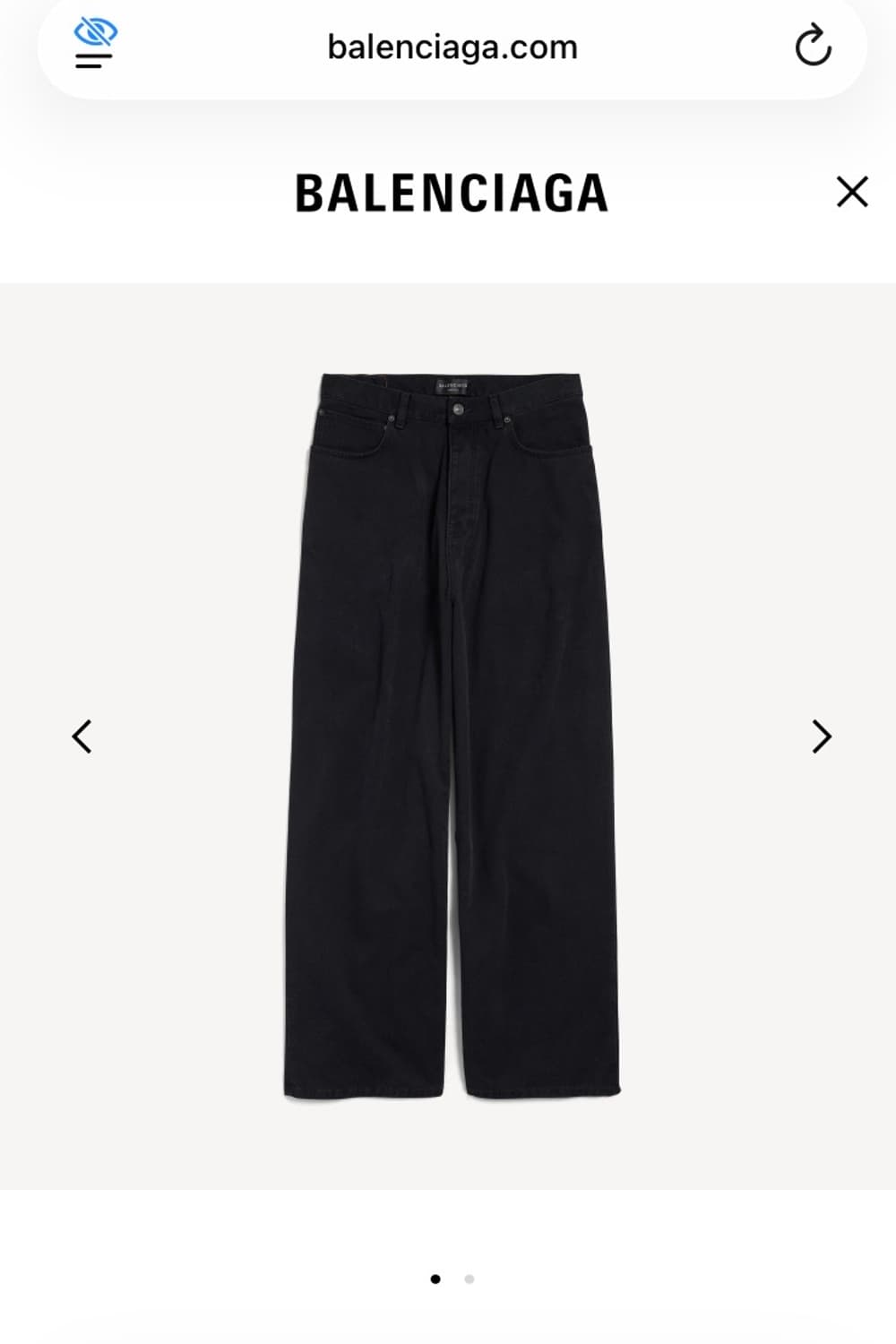 [M] 발렌시아가 블랙 소프트 이탈리안 데님 배기 팬츠 상품이미지2