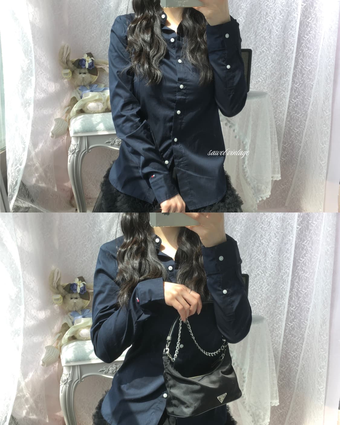 Tommy navy slim fit shirt 상품이미지1