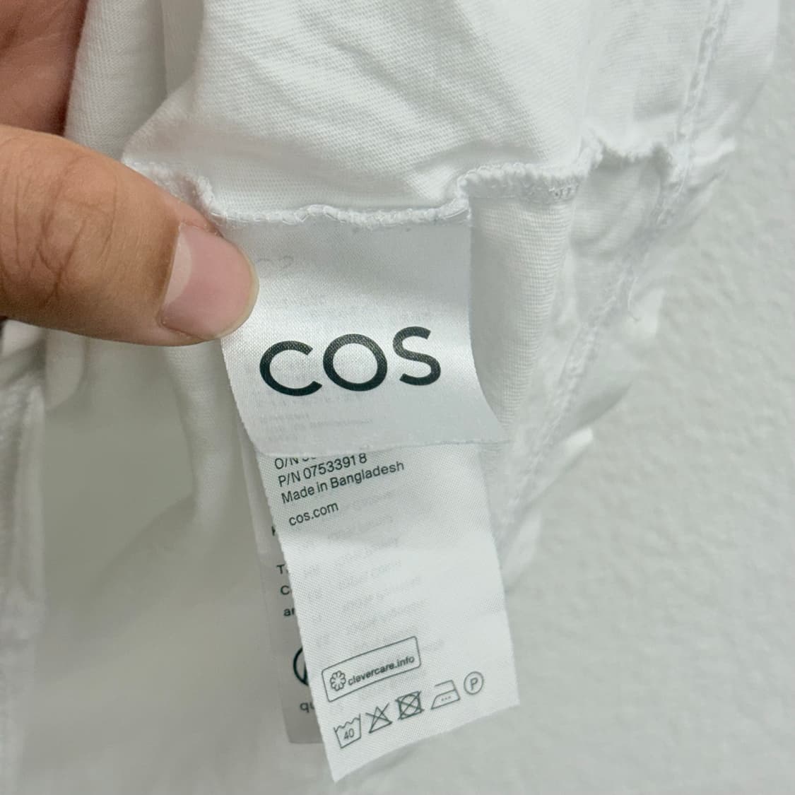Cos 여성용 크롭 화이트 반팔티 XS 상품이미지3