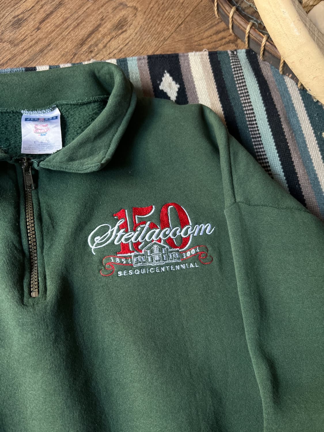 [L]JERZEES USA 빈티지그린 하프집업 스웻셔츠 상품이미지3