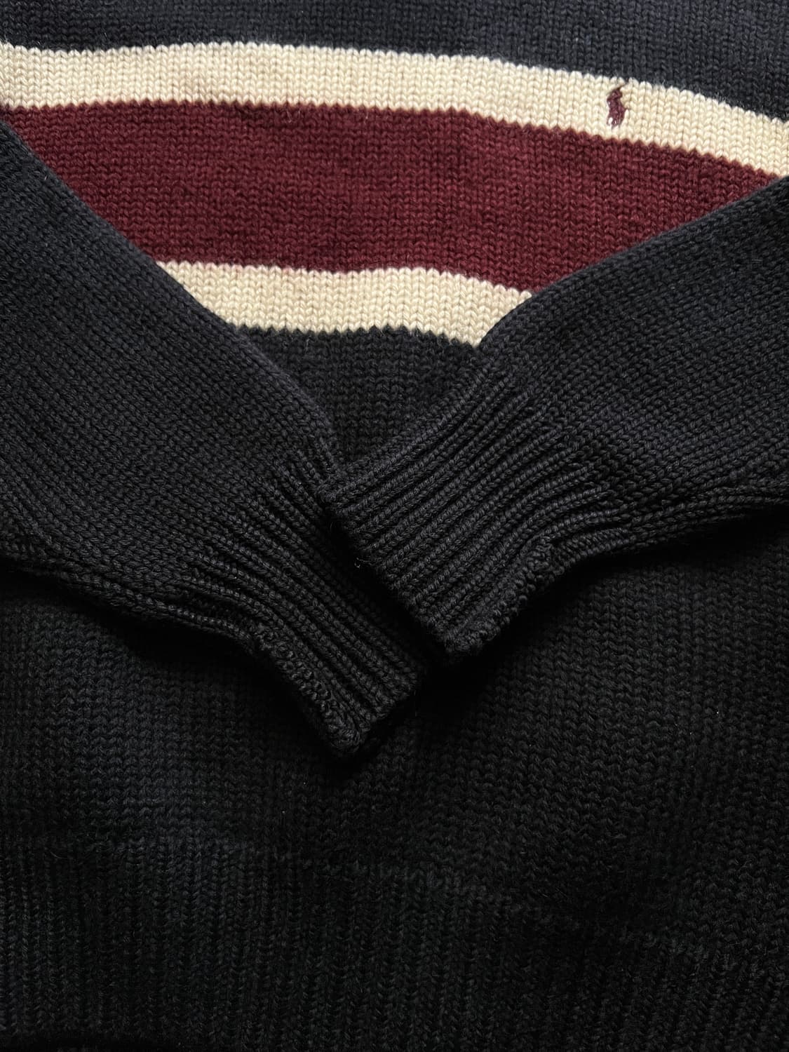 [XL]90's 폴로 랄프로렌 헤비 울 스트라이프 터틀넥 스웨터 상품이미지5