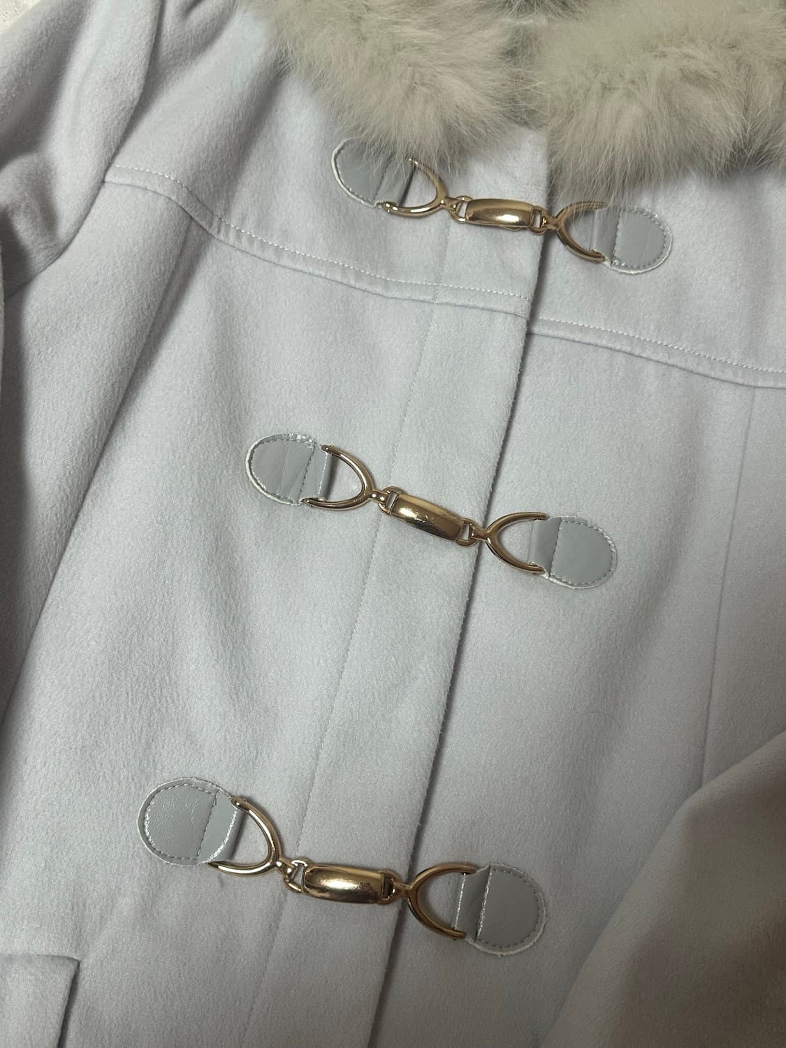 빈티지 소라색 회색 떡볶이 코트 히메 갸루 모리 리얼퍼 상품이미지3