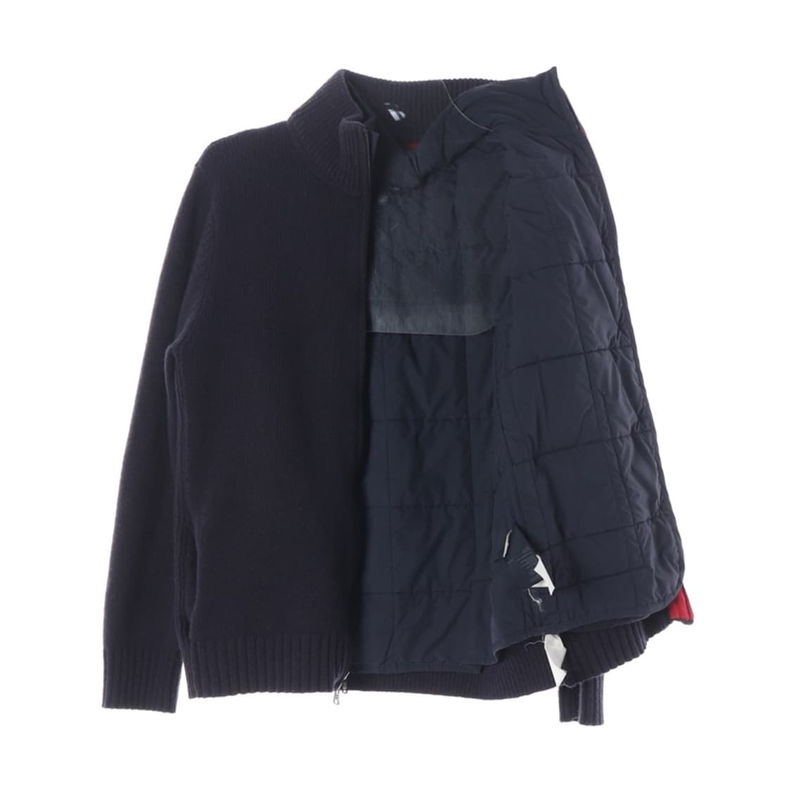 타미힐피거 엘보우 패치 퀼팅 안감 집업 니트 M 상품이미지2