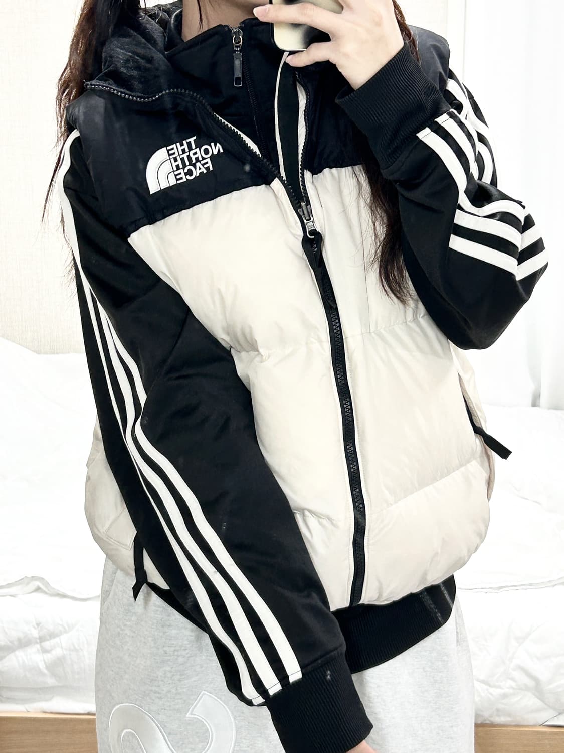 노스페이스 눕시 화이트 패딩조끼 상품이미지2