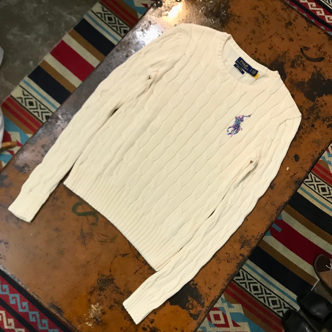 폴로랄프로렌 아이보리 코튼 케이블 니트 여성 44  상품이미지2