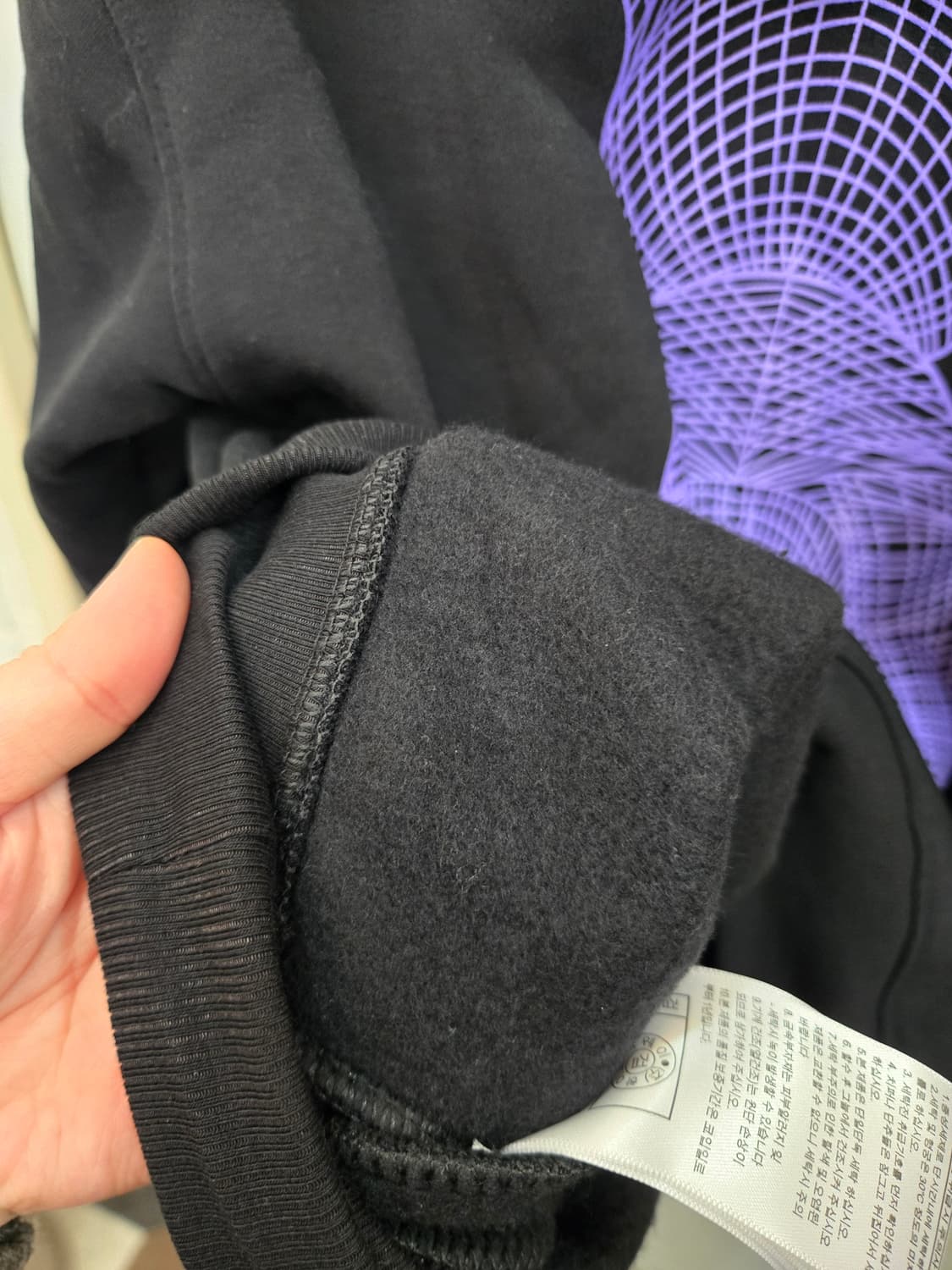 100,L)) LIFE WORK 라이프워크 기모 후드티셔츠! 보라색포인트 상품이미지5