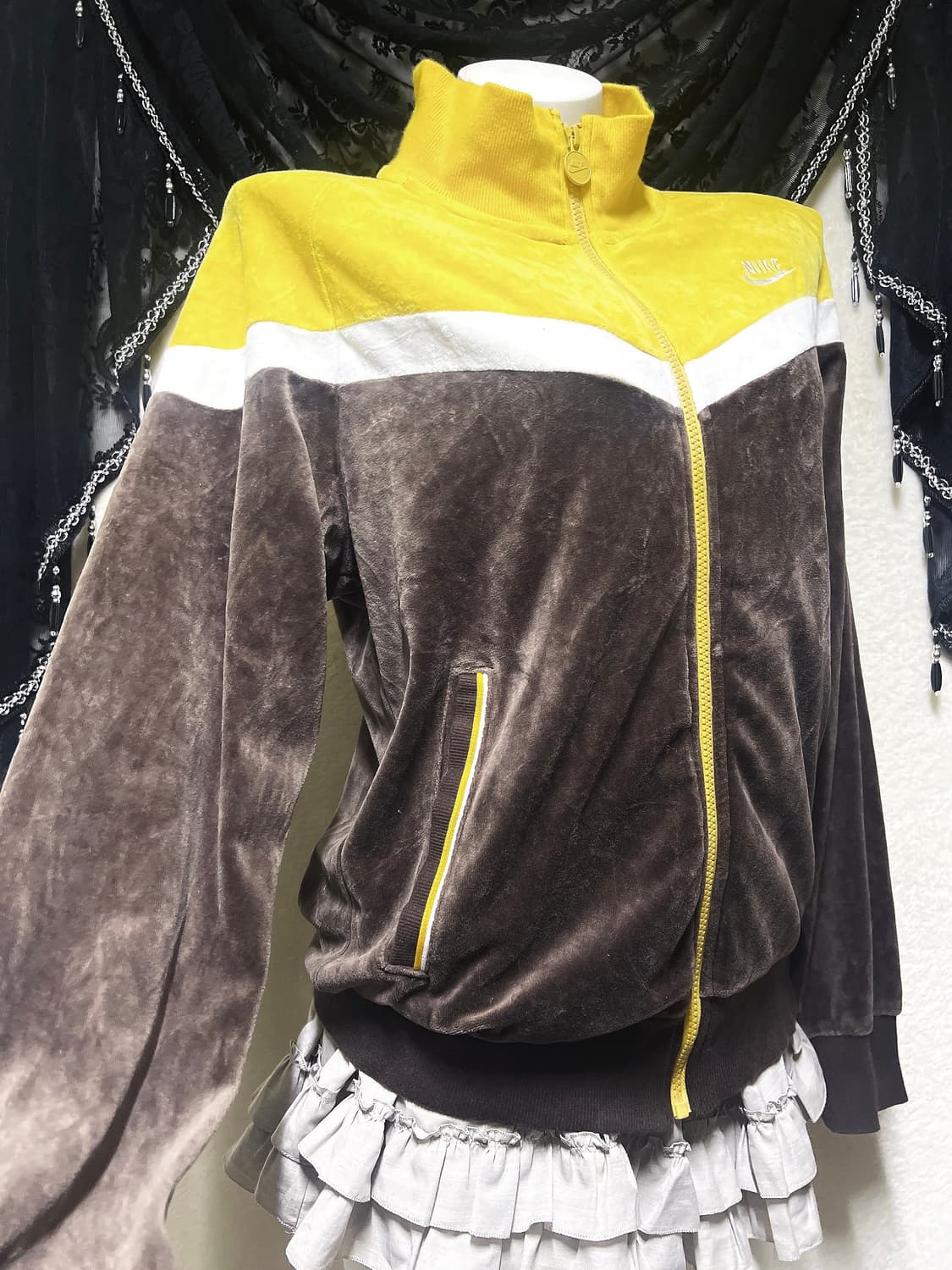 나이키 초코바나나 브라운 벨벳 트랙탑 집업 저지 져지 스포티 갸루 핀터 상품이미지2