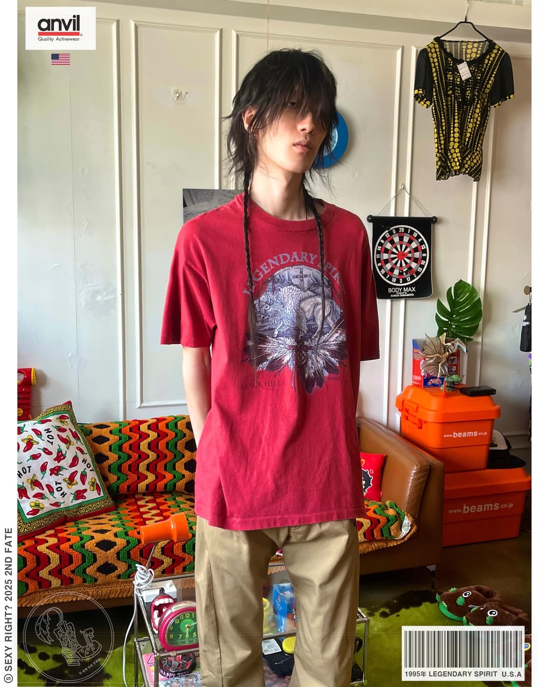 1990s Anvil "Legendary Spirit“ 1/2 Tee 상품이미지1