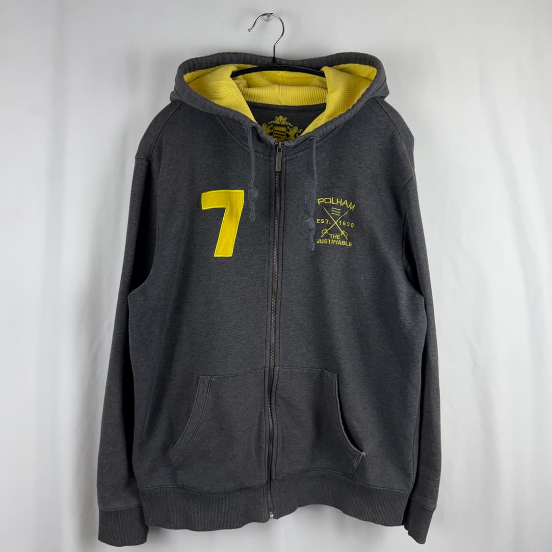 (100) 폴햄 올드스쿨 후드집업 차콜 상품이미지2