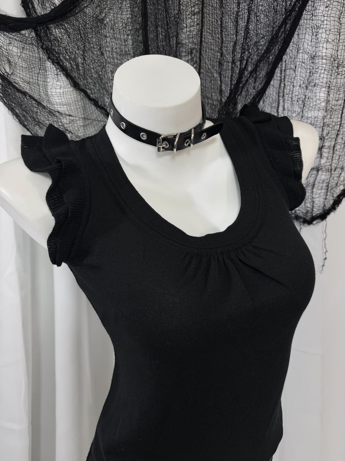 black knit sleevless 상품이미지2