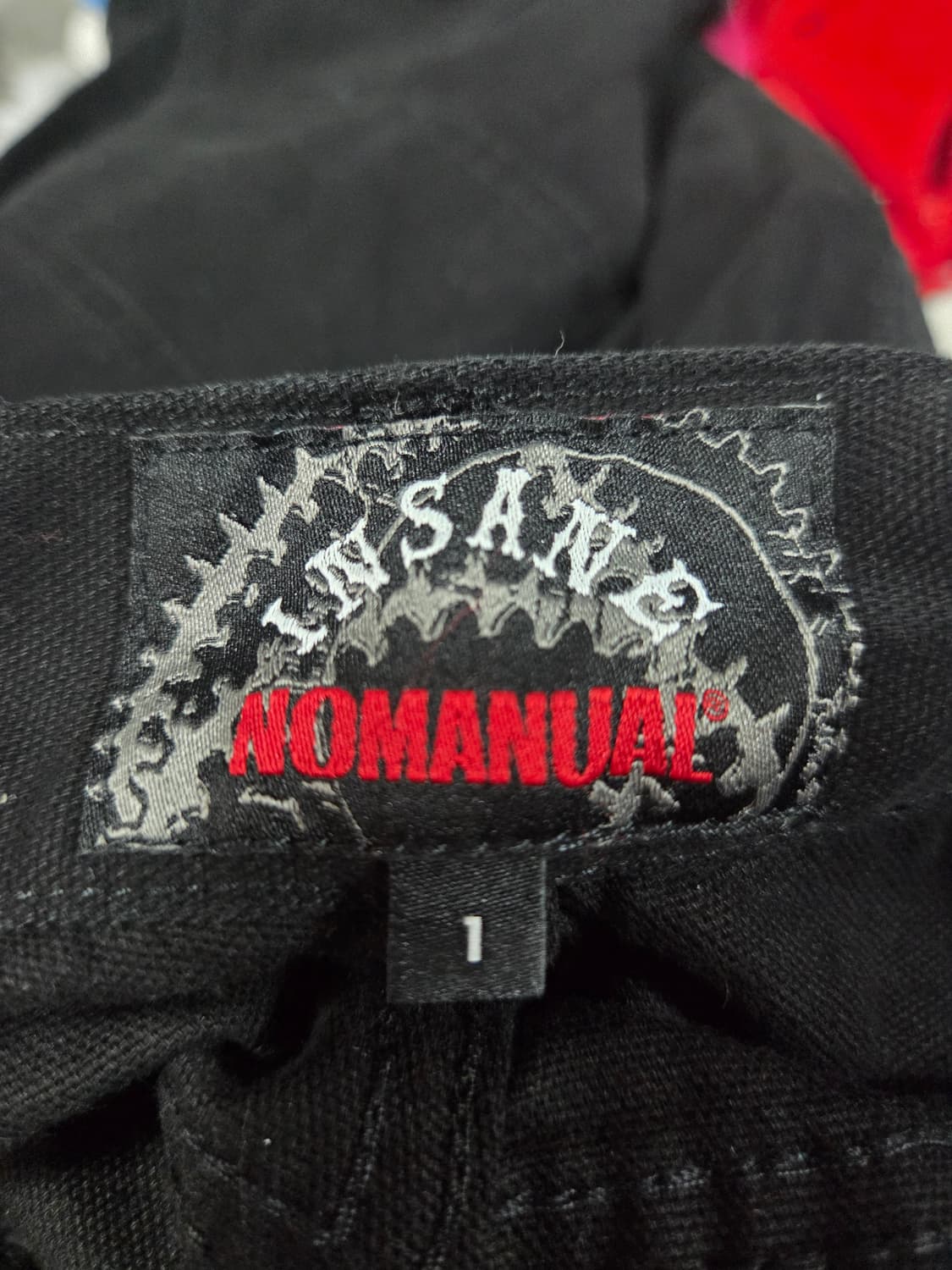 노매뉴얼 인세인개러지 데미지 콜라보 워크 팬츠 블랙 상품이미지7