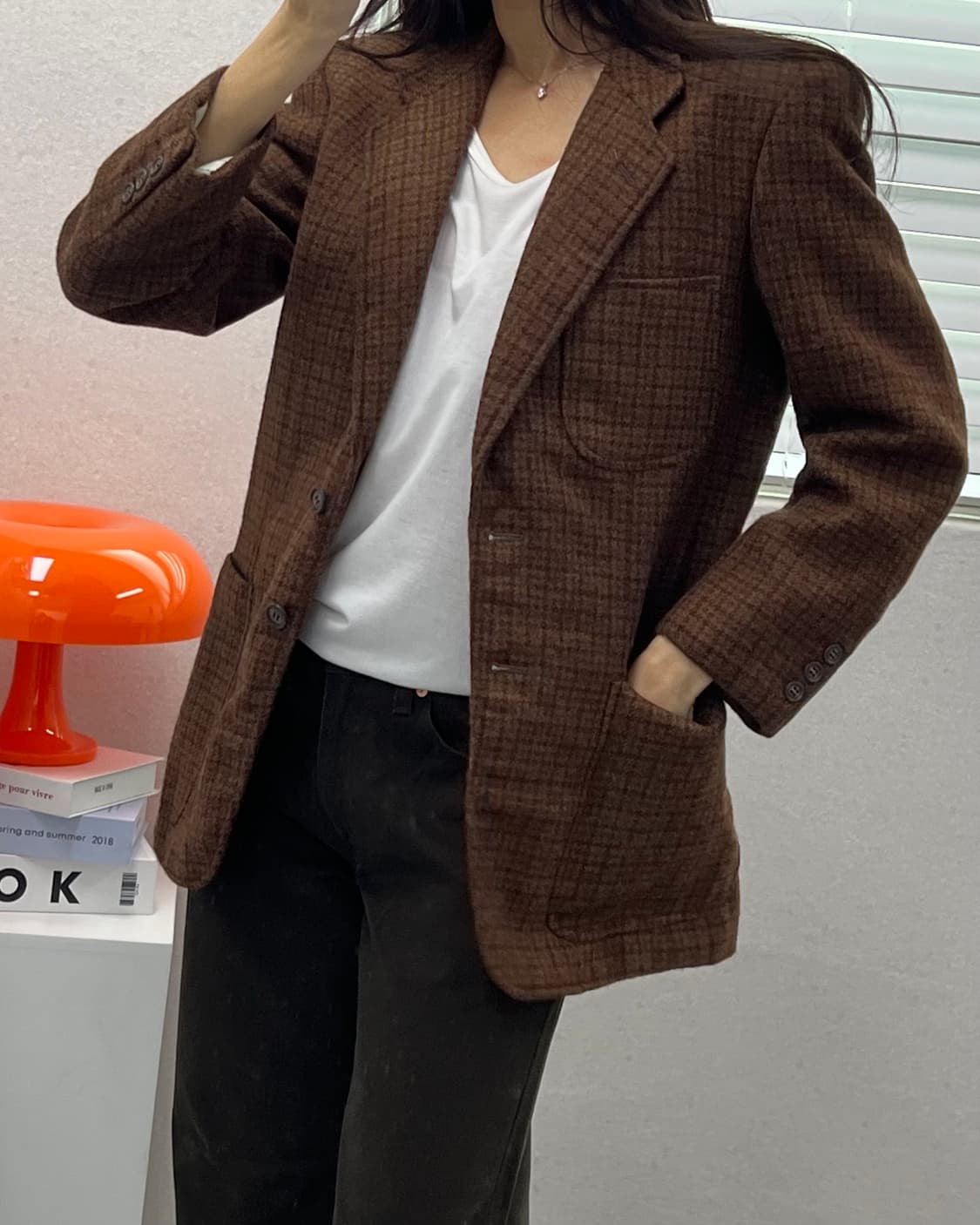 (WOMEN)빈티지 울 블레이져-M1590 상품이미지1