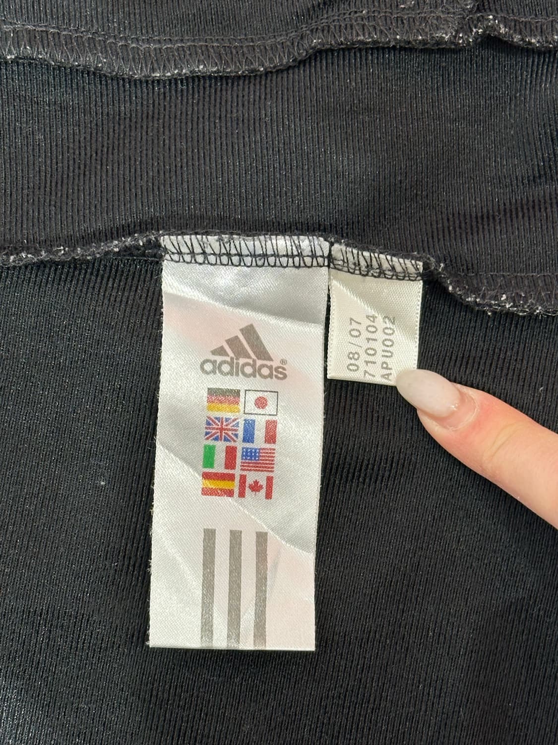 아디다스 블랙 화이트 삼선 트랙탑 져지 L 상품이미지8