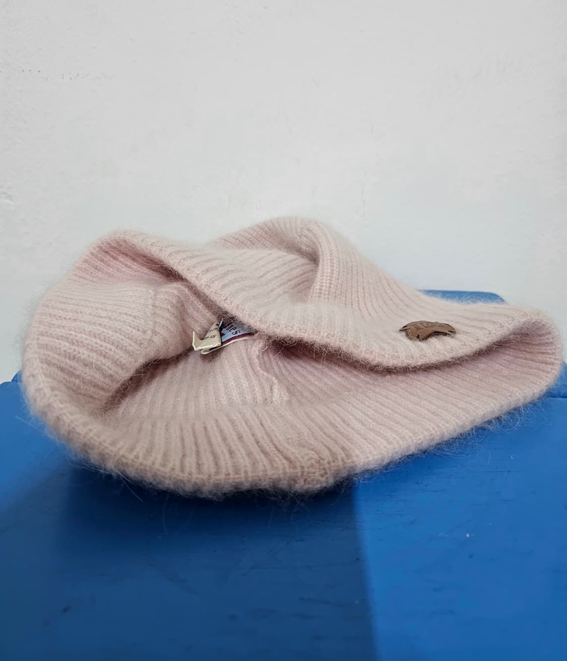 Ines by 일본산 양모 앙고라 연핑크 비니  상태좋음 상품이미지5