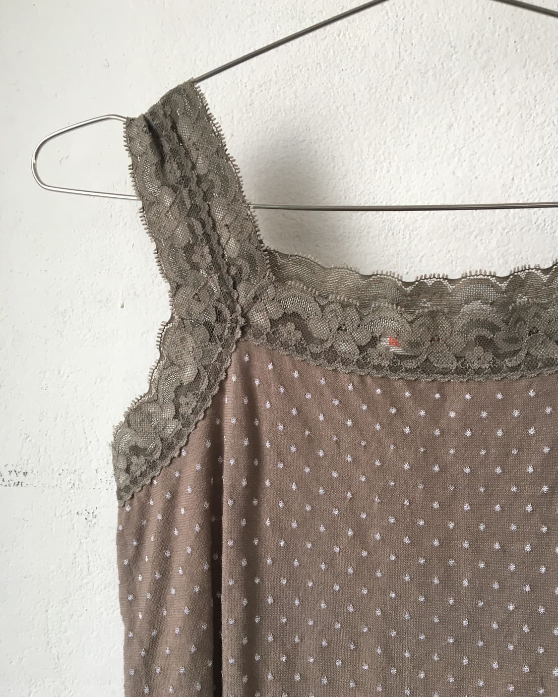 Lace trimming dot pattern sleeveless 상품이미지2
