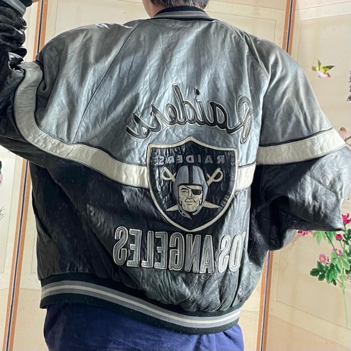 1990s 로스엔젤레스 Raiders 레더 블루종 상품이미지1